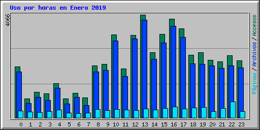 Uso por horas en Enero 2019